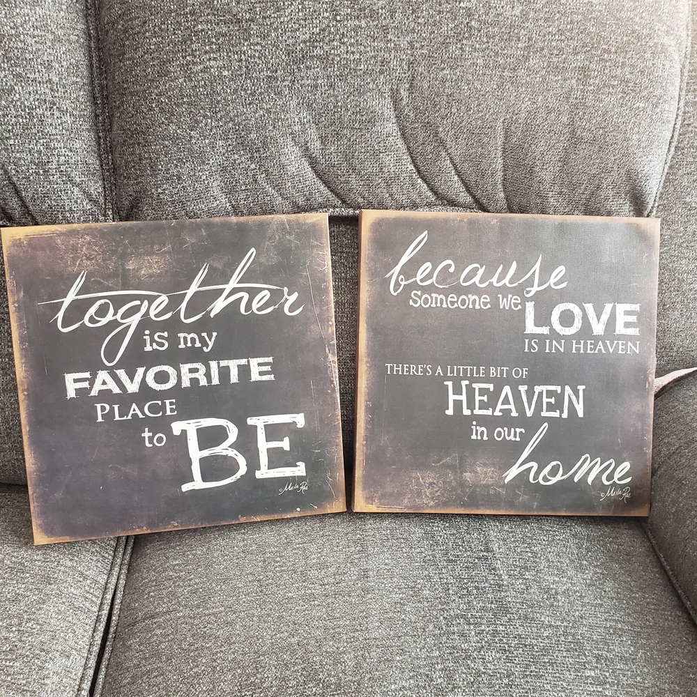 Rustic Brown Inspirational Canvas Wall Art Set of 2